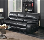 Willemse Reclining Sofa in Black Leatherette Upholstery by Coaster - 601934