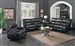 Willemse 2 Piece Reclining Sofa Set in Black Leatherette Upholstery by Coaster - 601934-S