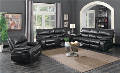 Willemse 2 Piece Reclining Sofa Set in Black Leatherette Upholstery by Coaster - 601934-S