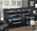 Willemse Reclining Console Loveseat in Black Leatherette Upholstery by Coaster - 601935