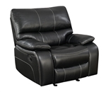 Willemse Glider Recliner in Black Leatherette Upholstery by Coaster - 601936