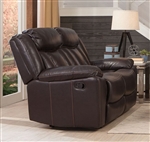 Bevington Reclining Loveseat in Chocolate Leatherette Upholstery by Coaster - 602042