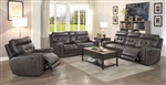 Trenton 2 Piece Reclining Sofa Set in Dark Grey Leatherette Upholstery by Coaster - 602064-S