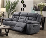 Higgins Reclining Sofa in Grey Performance Coated Microfiber Upholstery by Coaster - 602261
