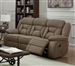 Higgins Reclining Sofa in Tan Performance Coated Microfiber Upholstery by Coaster - 602264