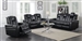 Delangelo 2 Piece Power Recline Sofa Set in Black Leather Like Upholstery by Coaster - 602301P-S