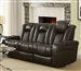 Delangelo Power Sofa in Brown Leather Like Upholstery by Coaster - 602304P