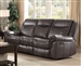 Sawyer Reclining Sofa in Brown Leatherette Upholstery by Coaster - 602331