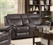 Sawyer Gliding Reclining Console Loveseat in Brown Leatherette Upholstery by Coaster - 602332