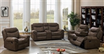 Sawyer 2 Piece Reclining Sofa Set in Macchiato Brown Performance Microfiber Upholstery by Coaster - 602334-S