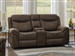 Sawyer Gliding Reclining Console Loveseat in Macchiato Brown Performance Microfiber Upholstery by Coaster - 602335