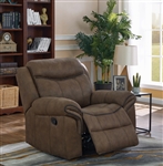 Sawyer Glider Recliner in Macchiato Brown Performance Microfiber Upholstery by Coaster - 602336