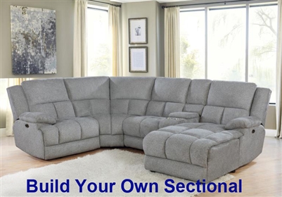 Belize Build Your Own Reclining Sectional in Grey Performance Fabric by Coaster - 602560-BYO