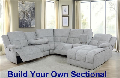 Belize Build Your Own Power Reclining Sectional in Grey Performance Fabric by Coaster - 602560P-BYO
