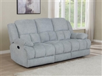Belize Reclining Sofa in Gray Performance Fabric by Coaster - 602561