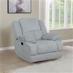 Belize Glider Recliner in Gray Performance Fabric by Coaster - 602563