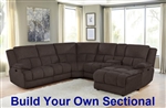 Belize Build Your Own Reclining Sectional in Brown Performance Fabric by Coaster - 602570-BYO