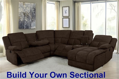 Belize Build Your Own Power Reclining Sectional in Brown Performance Fabric by Coaster - 602570P-BYO