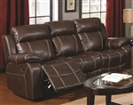 Myleene Reclining Sofa in Chestnut Bonded Leather by Coaster - 603021
