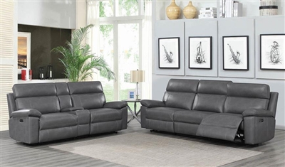 Albany 2 Piece Power Living Room Set in Grey Leatherette by Coaster - 603271-S