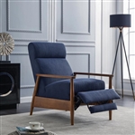 Push Back Recliner in Navy Blue Fabric by Coaster - 603297