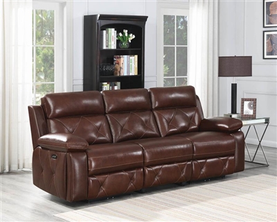 Chester Power Sofa in Chocolate Leather by Coaster - 603441PP