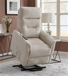Beige Performance Fabric Power Lift Recliner by Coaster - 609405P