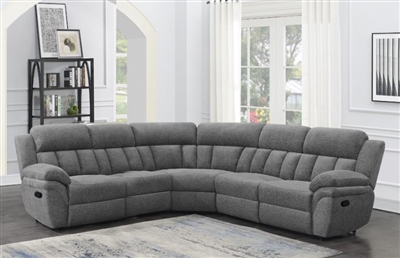 Bahrain 5 Piece Reclining Sectional in Charcoal Chenille by Coaster - 609540-5
