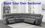 Bahrain Build Your Own Reclining Sectional in Charcoal Chenille by Coaster - 609540-BYO