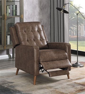 Brown Fabric Push Back Recliner by Coaster - 609566