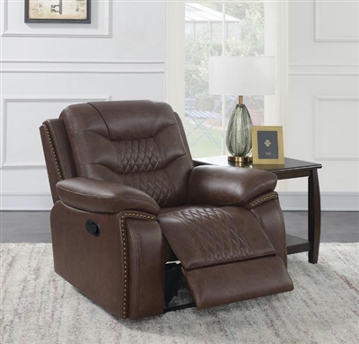 Flamenco Power Recliner in Brown Breathable Performance Leatherette by Coaster - 610203P