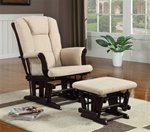 Beige Microfiber Glider with Matching Ottoman by Coaster - 650011