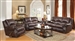 Sir Rawlinson 2 Piece Reclining Sofa Set in Burgundy Brown Leather by Coaster - 650161-S