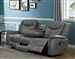 Conrad Reclining Sofa with Drop Down Table in Grey Performance Leatherette by Coaster - 650354