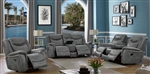 Conrad 2 Piece Reclining Living Room Set in Grey Performance Leatherette by Coaster - 650354-S2