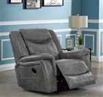 Conrad Glider Recliner in Grey Performance Leatherette by Coaster - 650356