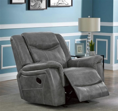 Conrad Power Glider Recliner in Grey Performance Leatherette by Coaster - 650356P