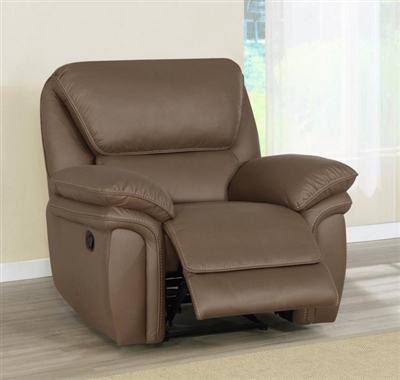 Breton Recliner in Mocha Brown Performance Coated Microfiber by Coaster - 651343