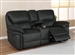 Breton Reclining Console Loveseat in Dark Charcoal Performance Coated Microfiber by Coaster - 651345