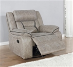 Greer Gliding Recliner in Taupe Performance Leatherette Upholstery by Coaster - 651353