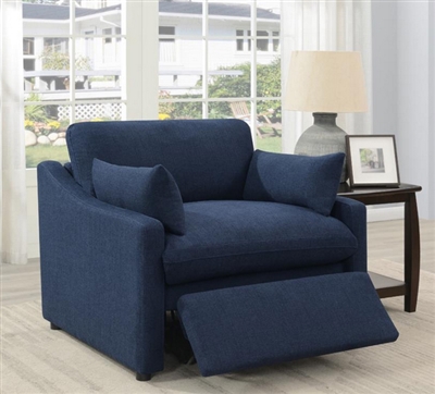 Destino Power Recliner in Midnight Blue Linen Like Fabric by Coaster - 651552P