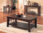 3 Piece Occasional Table Set in Cherry Finish by Coaster - 700007S