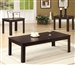 3 Piece Occasional Table Set in Dark Walnut Finish by Coaster - 700215