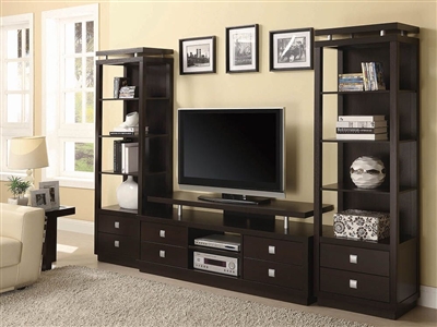 3 Piece Entertainment Center in Cappuccino Finish by Coaster - 700696-3