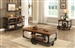 Roy Coffee Table with Casters in Rustic Brown Finish by Coaster - 701128