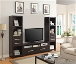 3 Piece Entertainment Center in Cappuccino Finish by Coaster - 703301-3