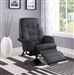 Berri Black Leatherette Swivel Recliner with Flared Arms by Coaster - 7501