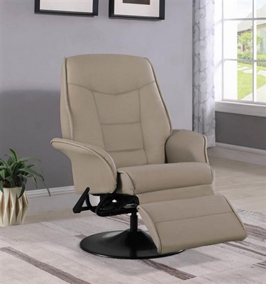 Berri Beige Leatherette Swivel Recliner with Flared Arms by Coaster - 7502