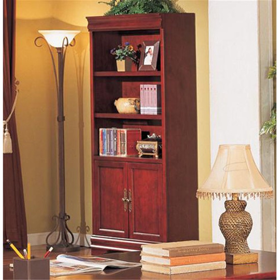 Louis Philippe Home Office Bookcase In Deep Rich Cherry Finish By