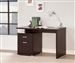 Reversible Writing Desk with File Drawer in Cappuccino Finish by Coaster - 800109